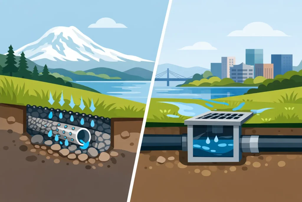 French Drain vs Catch Basin for Tacoma Yards